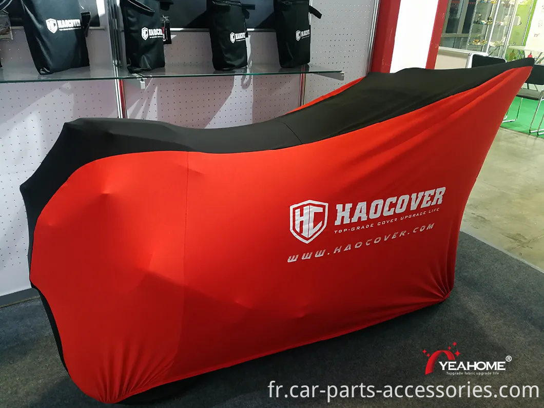 Housse de moto intérieure rouge noire super douce Housse de moto anti-poussière